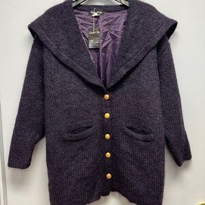 NWT Vintage Connie A Lee Mohair Blend Fully Lined Button Down Cardigan/ Jacket